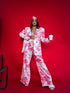 LUX silver pants "GEISHA" - white with pink
